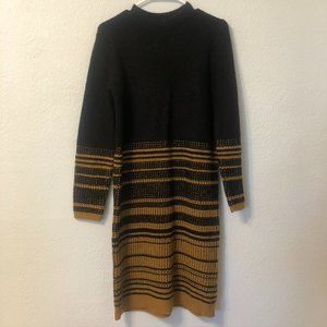Moussy Thick Knit Crew Neck Dress Long Sleeve M